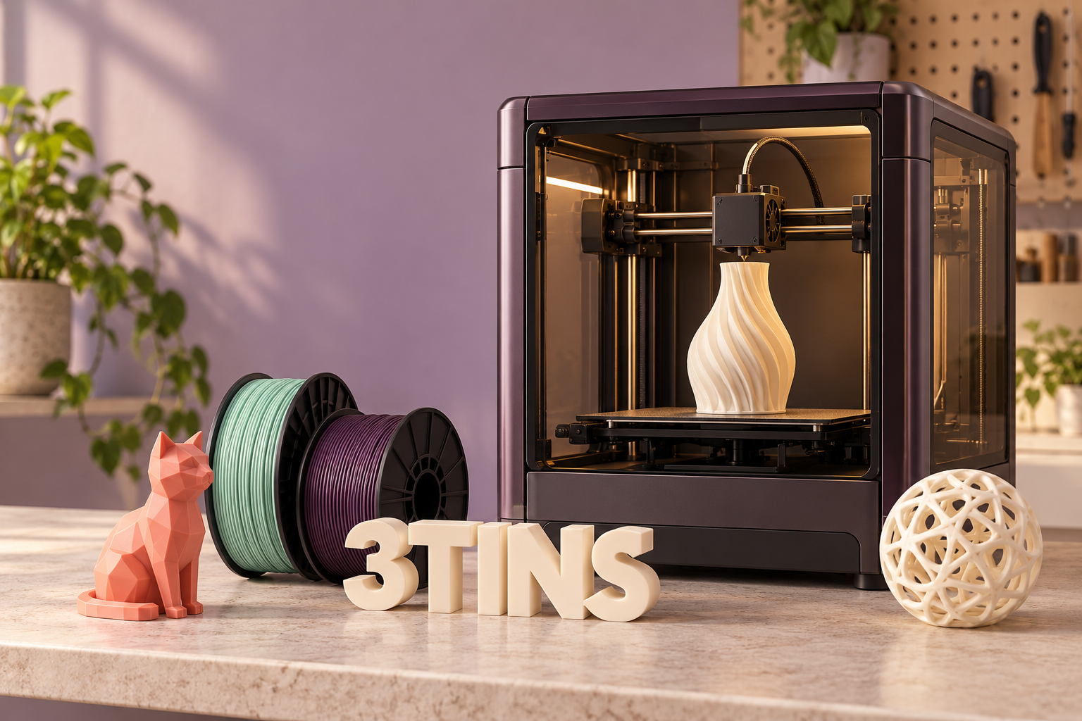 Illustration of a 3D printing studio